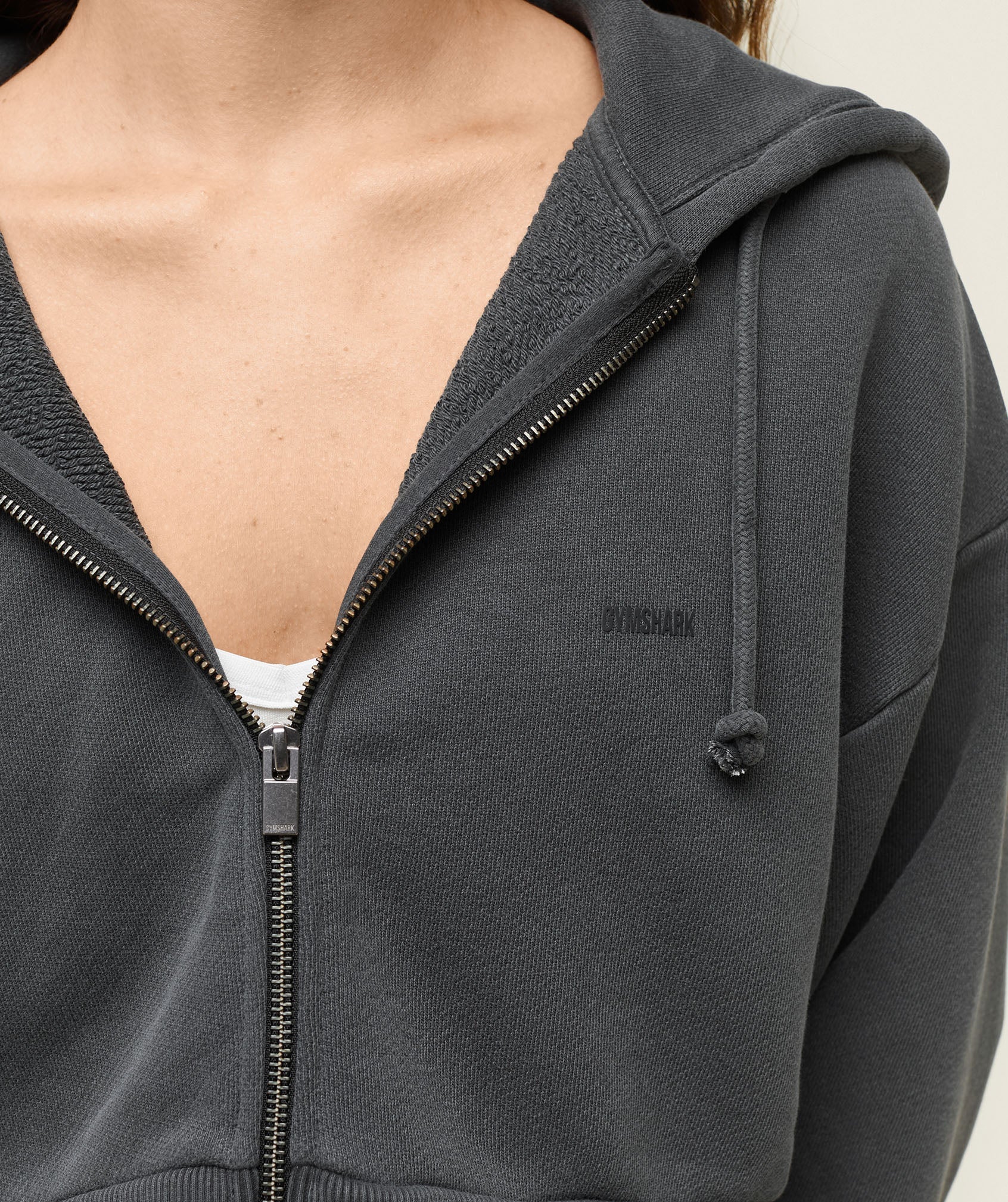Women's Gymshark Everywear Cropped Zip Hoodie Black