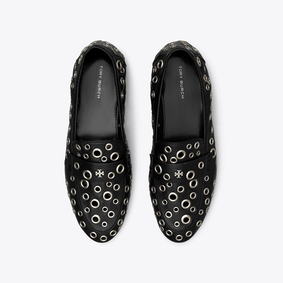 Tory Burch Eyelet Ballet Loafer PERFECT BLACK