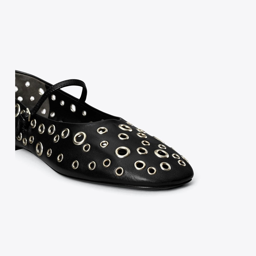 Tory Burch Eyelet Mary Jane Ballet PERFECT BLACK