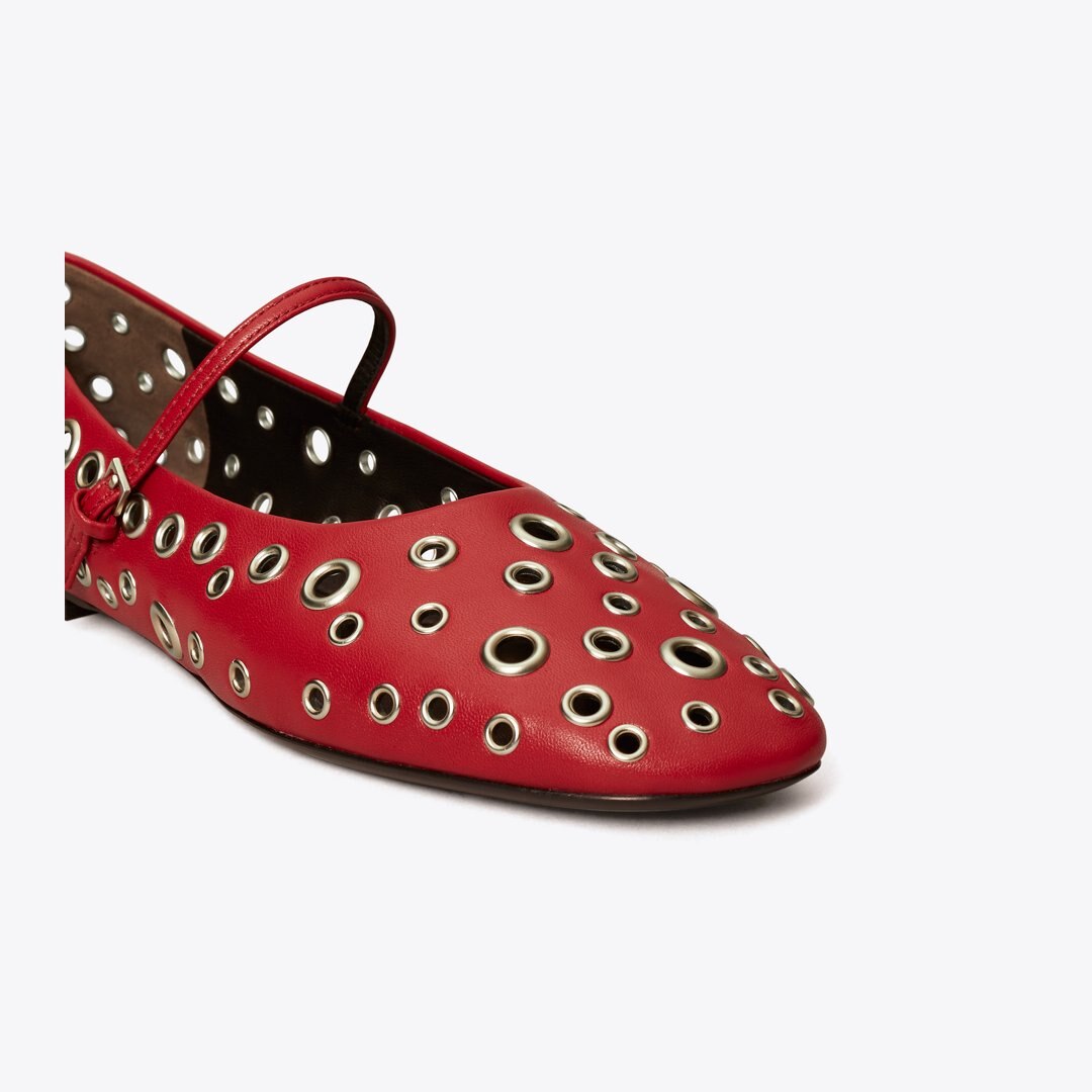 Tory Burch Eyelet Mary Jane Ballet TORY RED