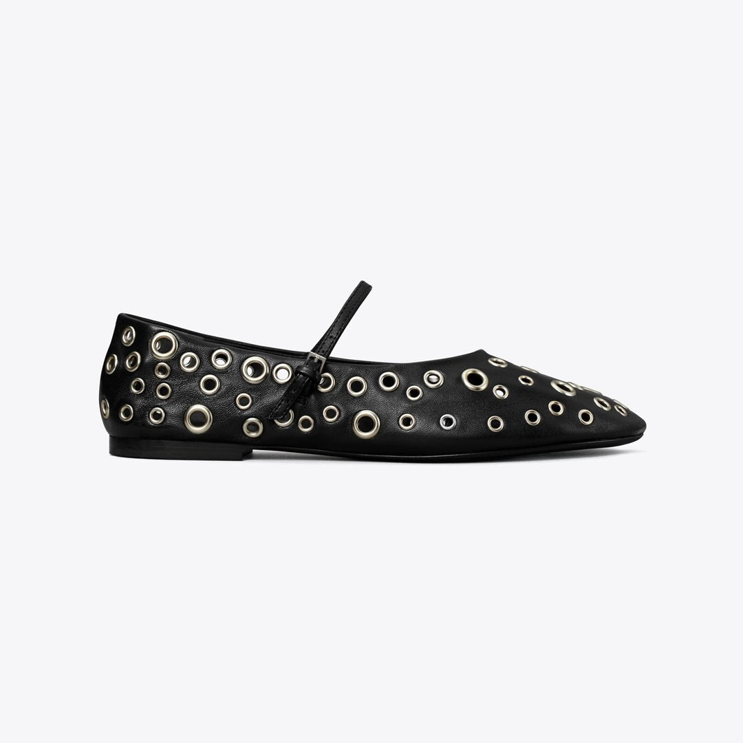 Tory Burch Eyelet Mary Jane Ballet PERFECT BLACK