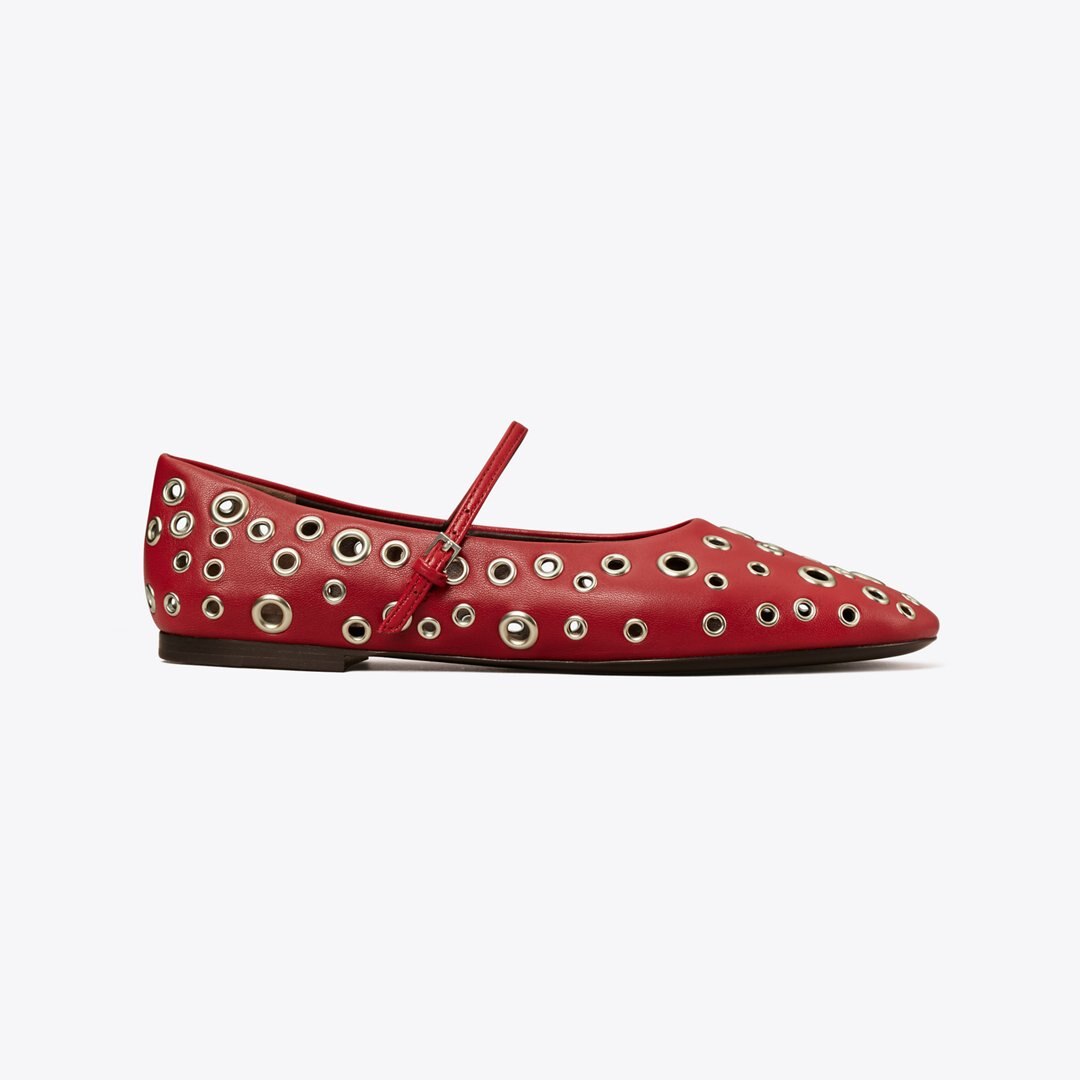 Tory Burch Eyelet Mary Jane Ballet TORY RED