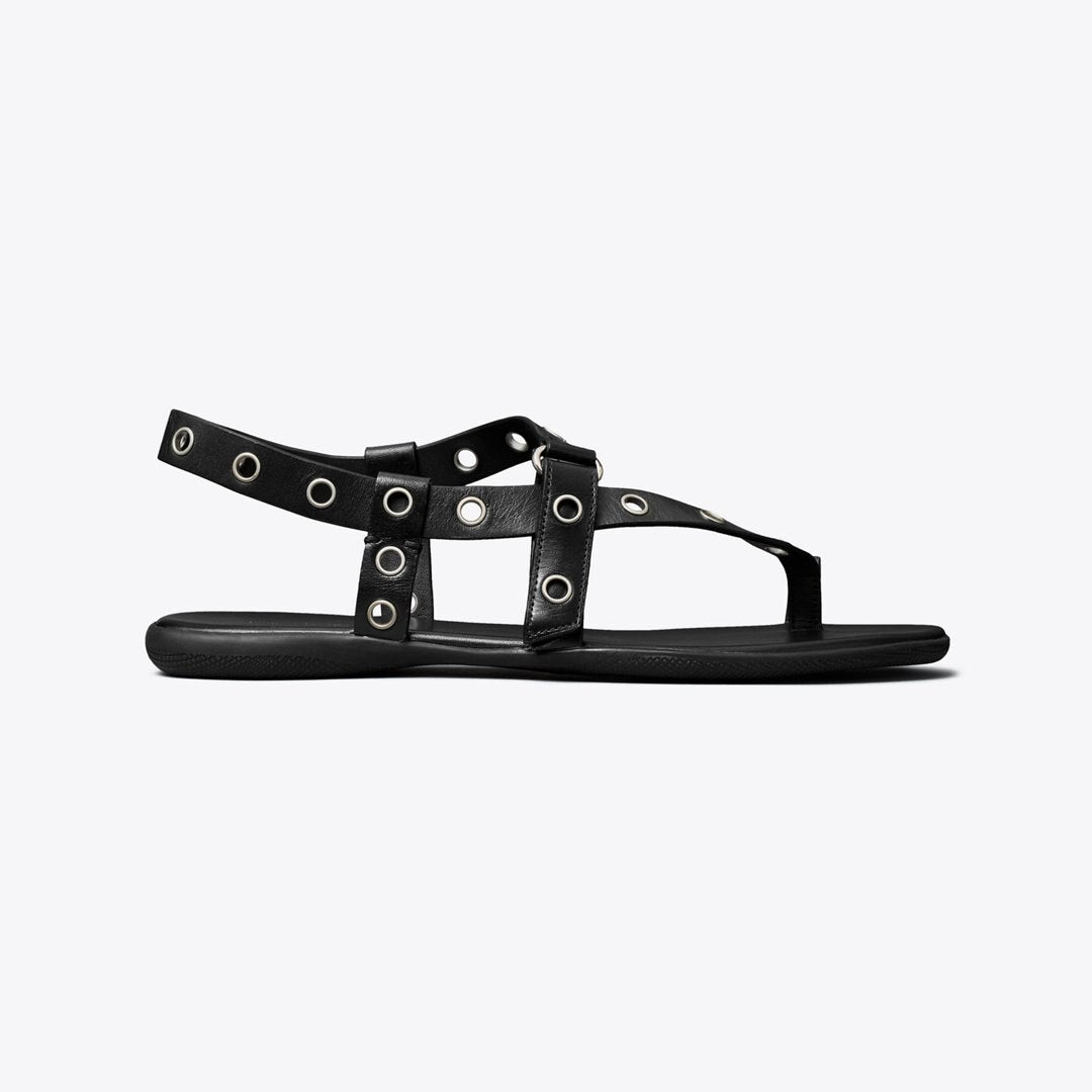 Tory Burch Eyelet Toe Ring Sandal PERFECT BLACK