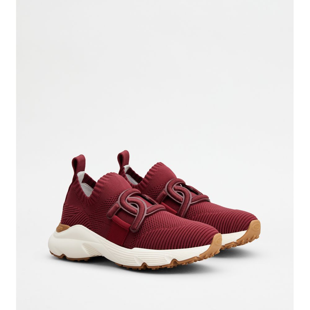 Tods Kate Slip-On Sneakers In Fabric Red Womens