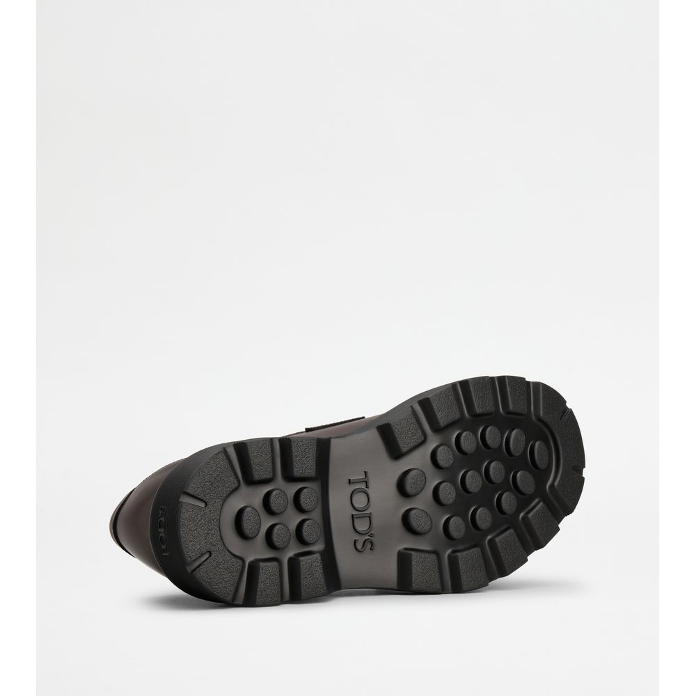 Tods Loafers In Leather Burgundy Mens