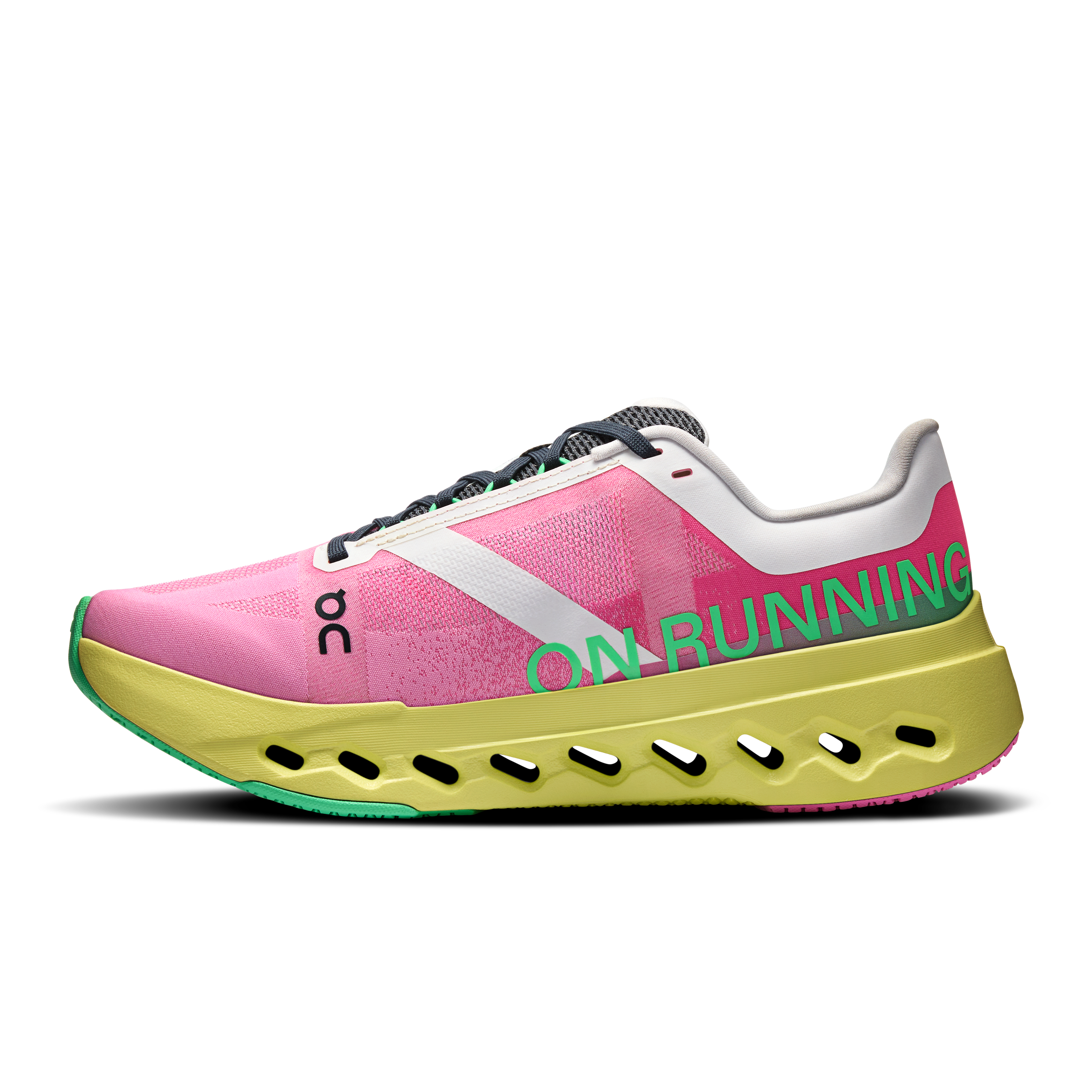 on running cloudsurfer next pink limelight (women's)