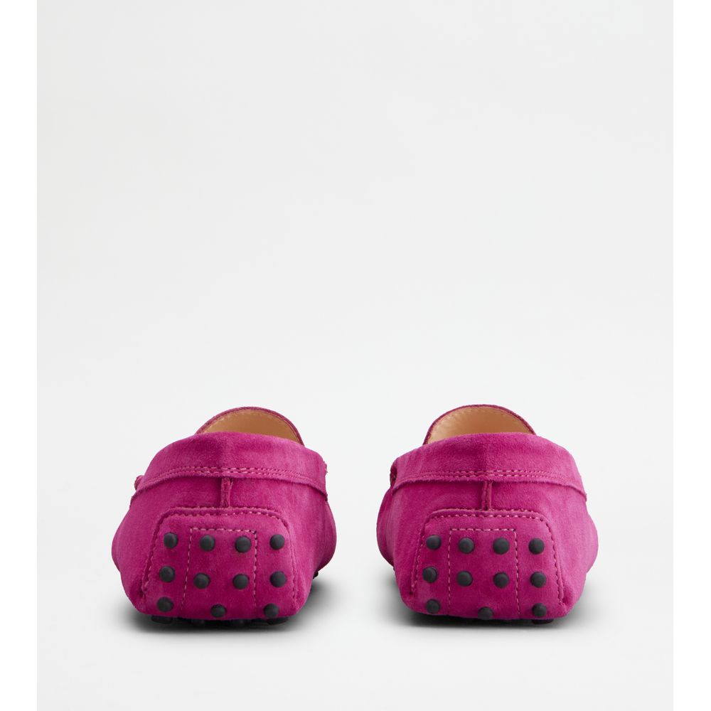 Tods Gommino Driving Shoes In Suede Pink Womens