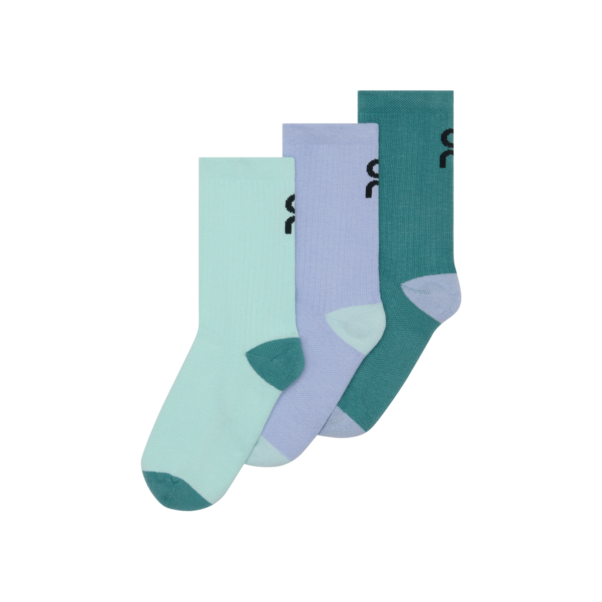 On Logo Sock High 3P Kids Celeste | Storm