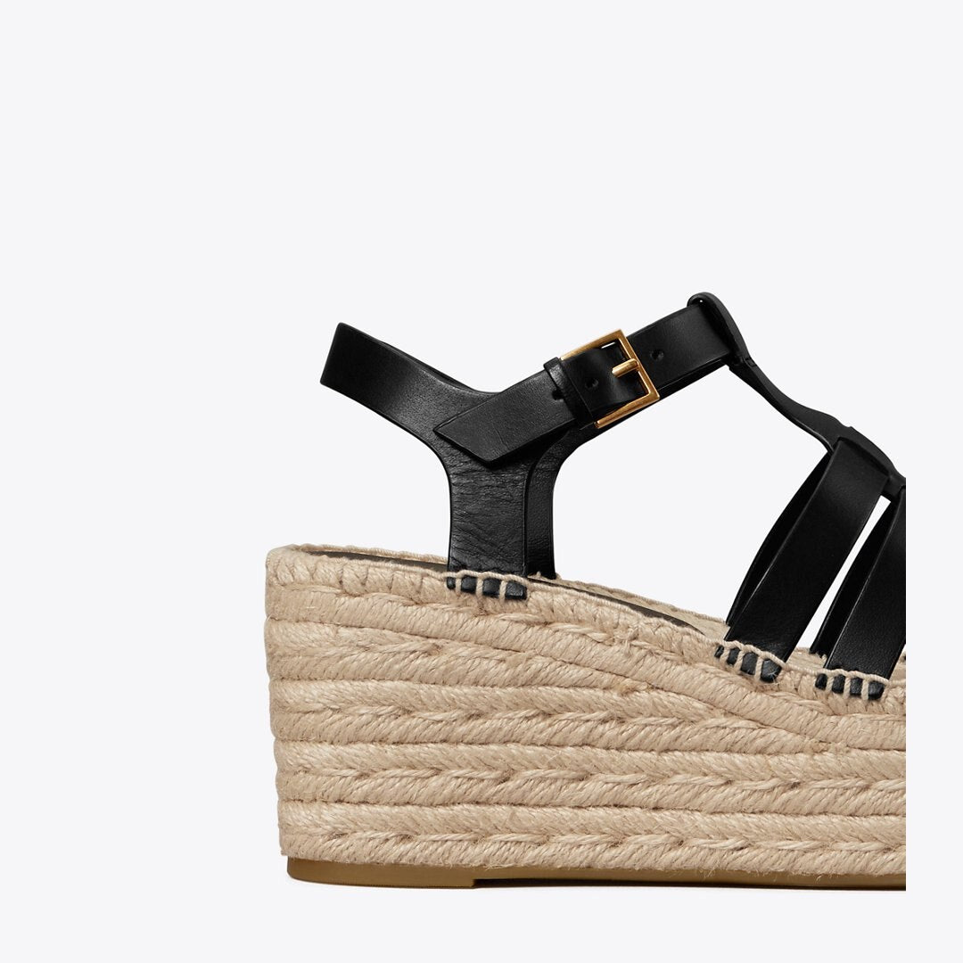 Tory Burch Fisherman Espadrille Wedge PERFECT BLACK
