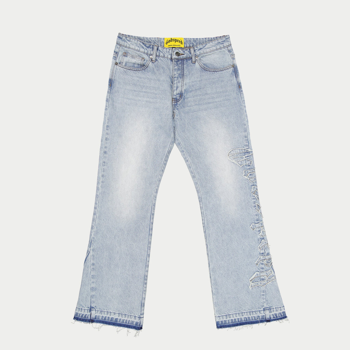 Godspeed Og Logo Flared Denim Stitched (Blue)