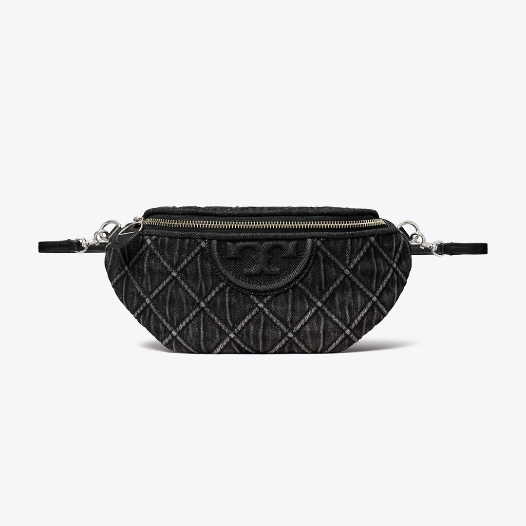 Tory Burch Fleming Denim Belt Bag Black