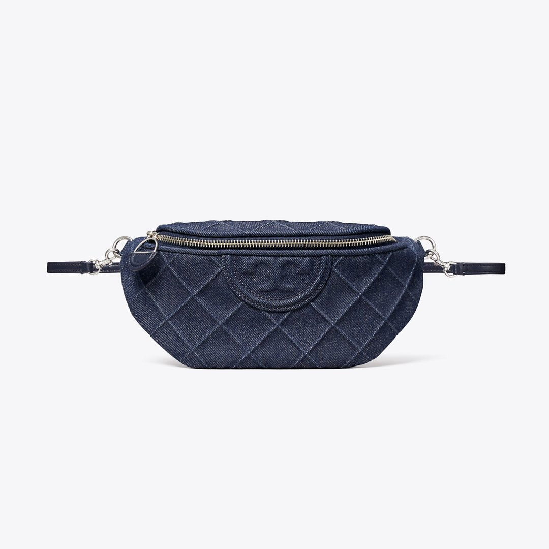 Tory Burch Fleming Denim Charm Belt Bag Blue