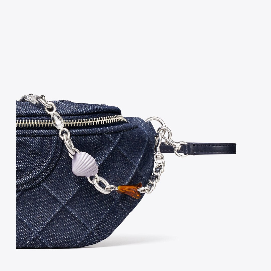 Tory Burch Fleming Denim Charm Belt Bag Blue