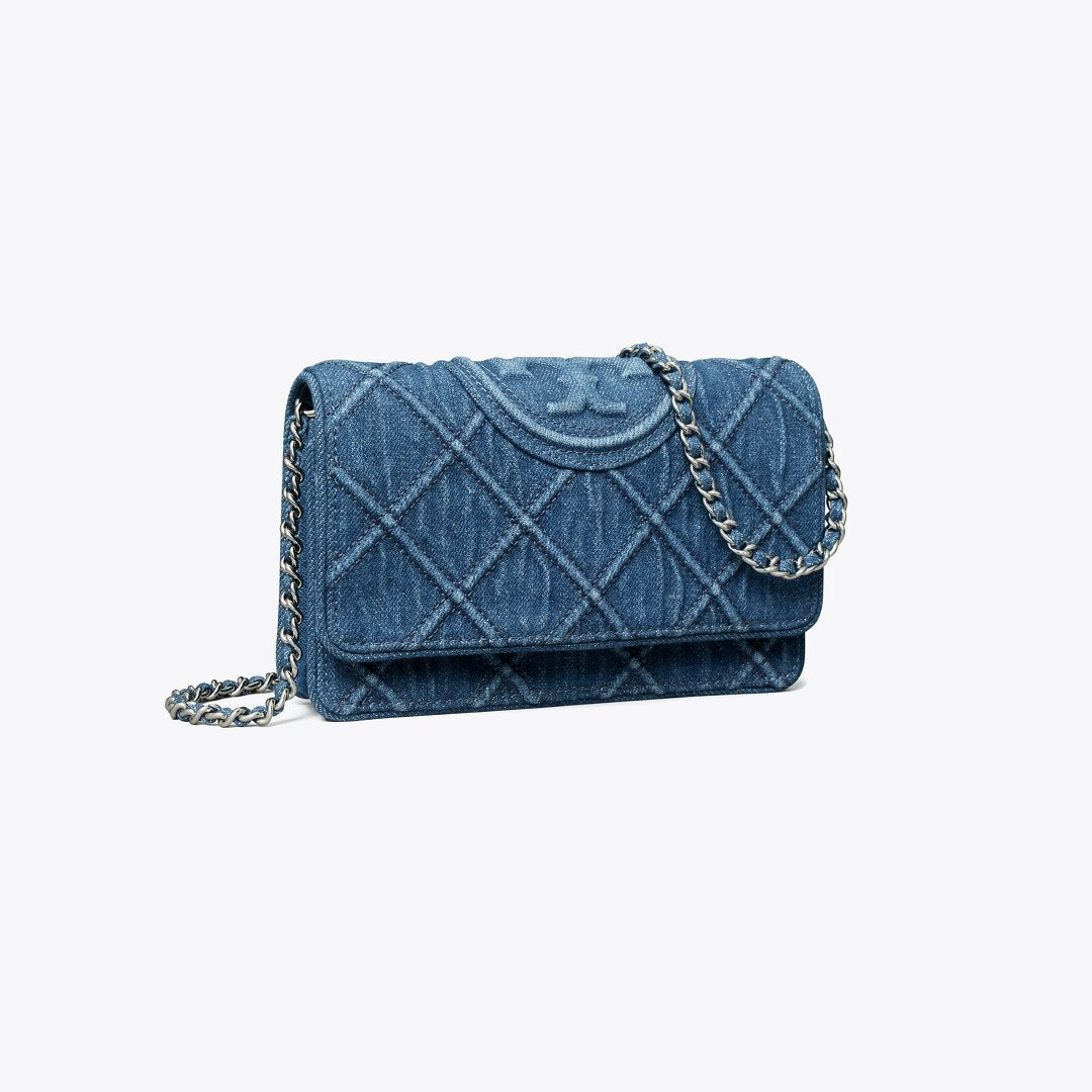 Tory Burch Fleming Denim Crossbody Denim