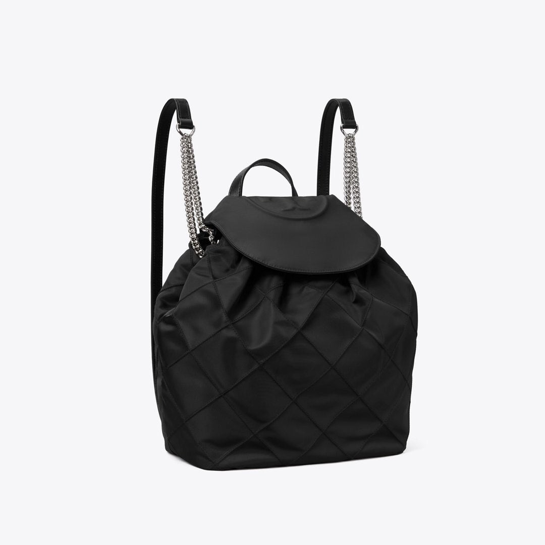 Tory Burch Fleming Nylon Backpack Black