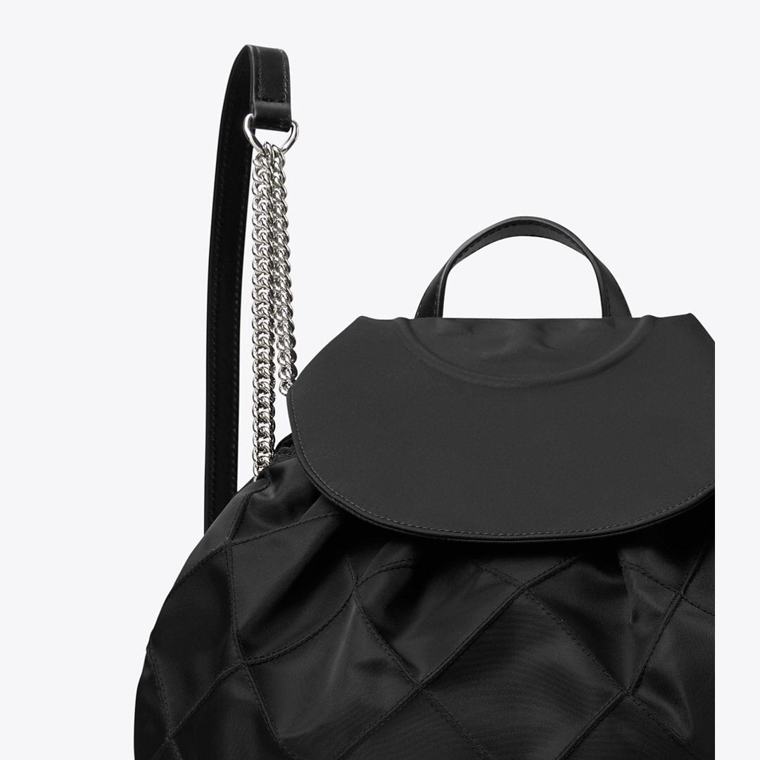 Tory Burch Fleming Nylon Backpack Black