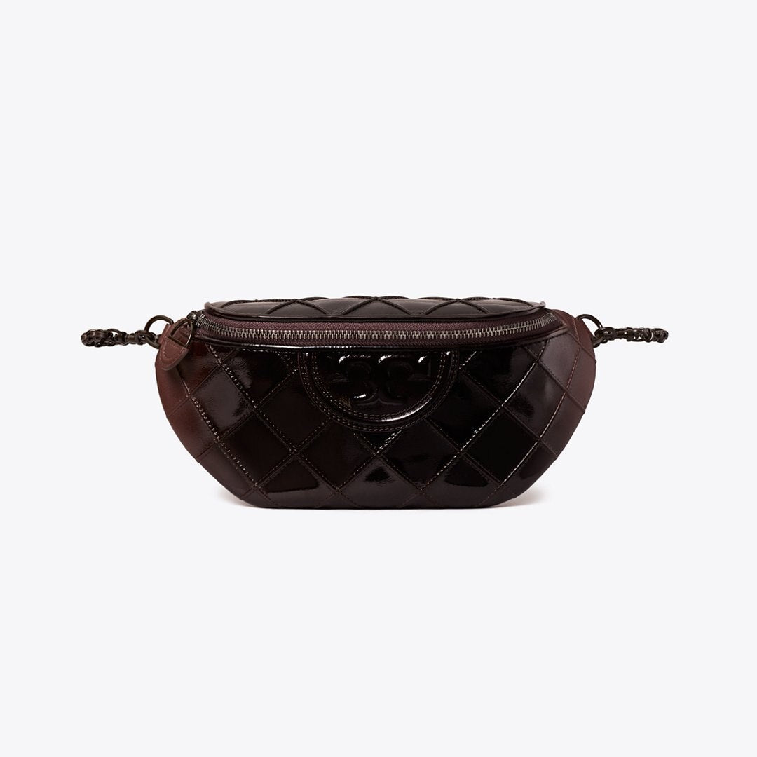 Tory Burch Fleming Patent Belt Bag Deep Burgundy