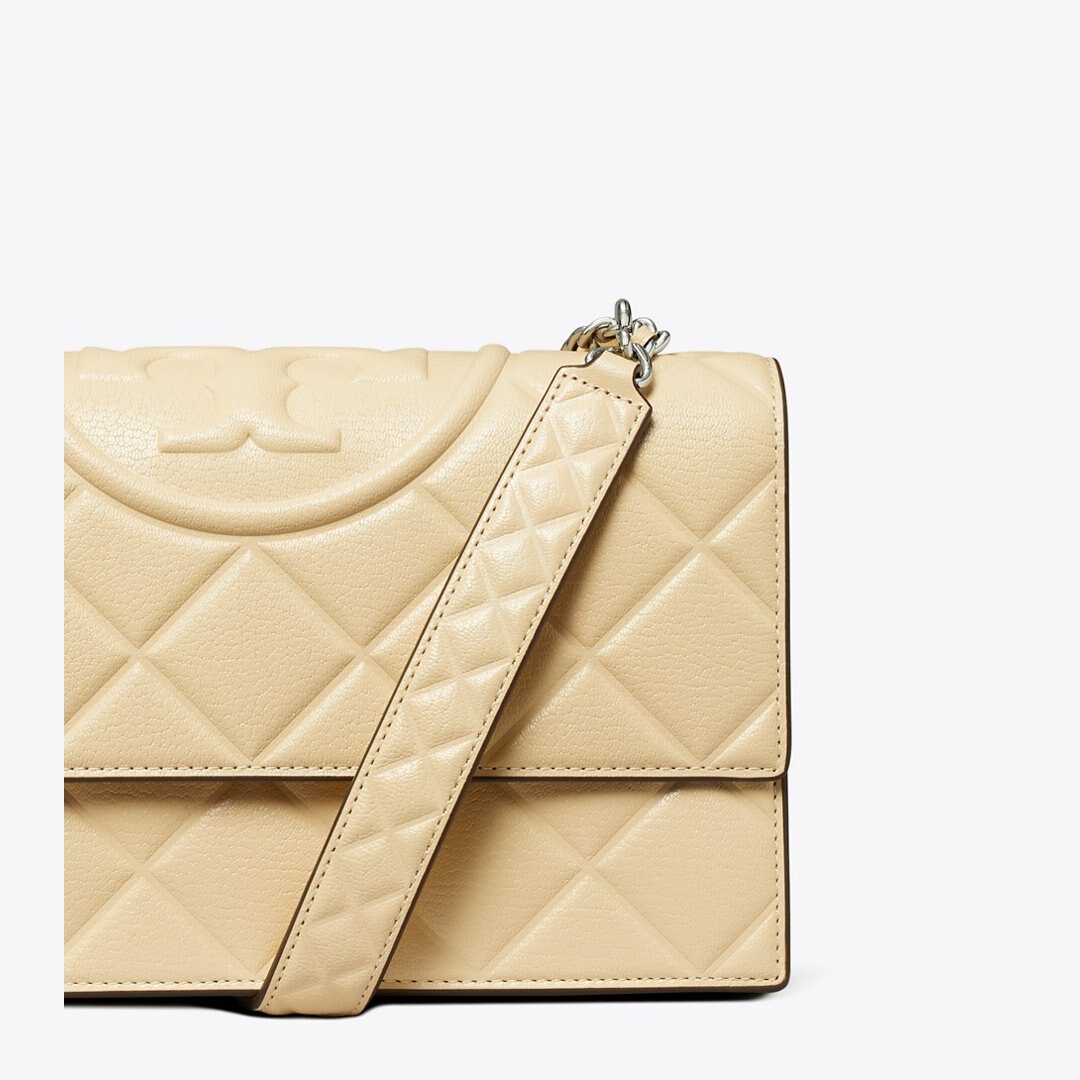 Tory Burch Fleming Shoulder Bag Vanilla Soft Serve