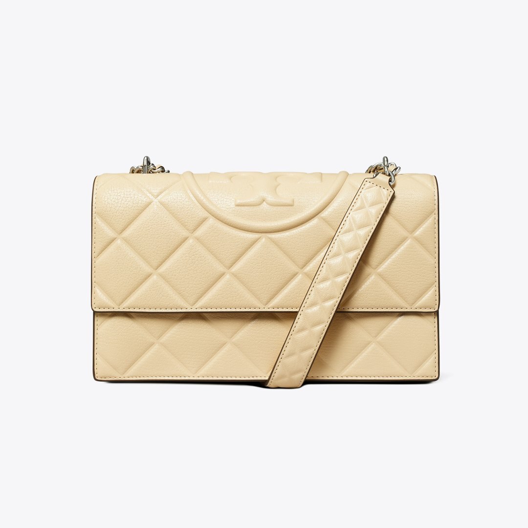 Tory Burch Fleming Shoulder Bag Vanilla Soft Serve