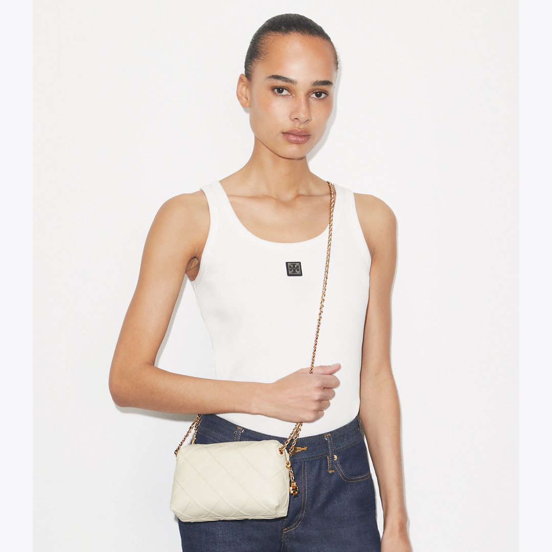 Tory Burch Fleming Soft Crossbody Bag Light Cream