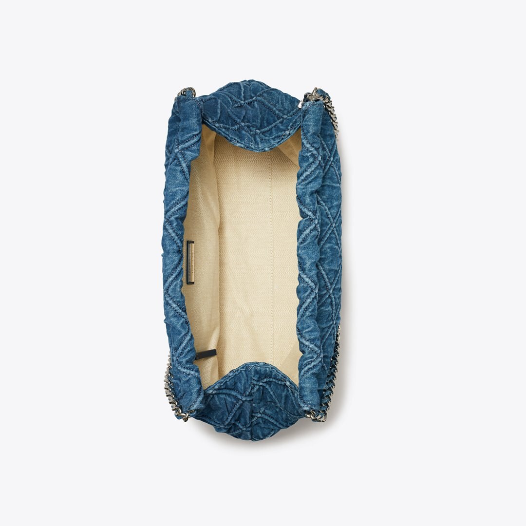 Tory Burch Fleming Soft Denim Hobo Bag Denim