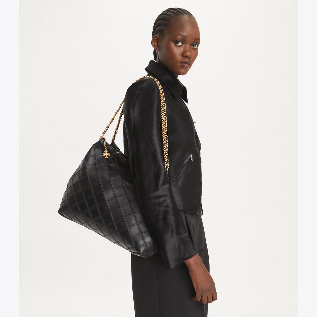 Tory Burch Fleming Soft Hobo Bag Black