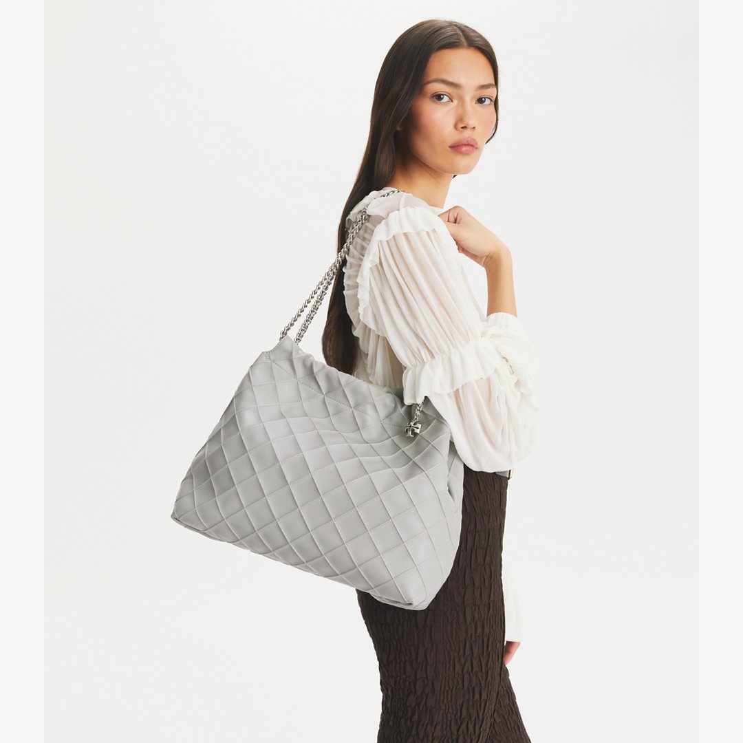 Tory Burch Fleming Soft Hobo Bag Gray