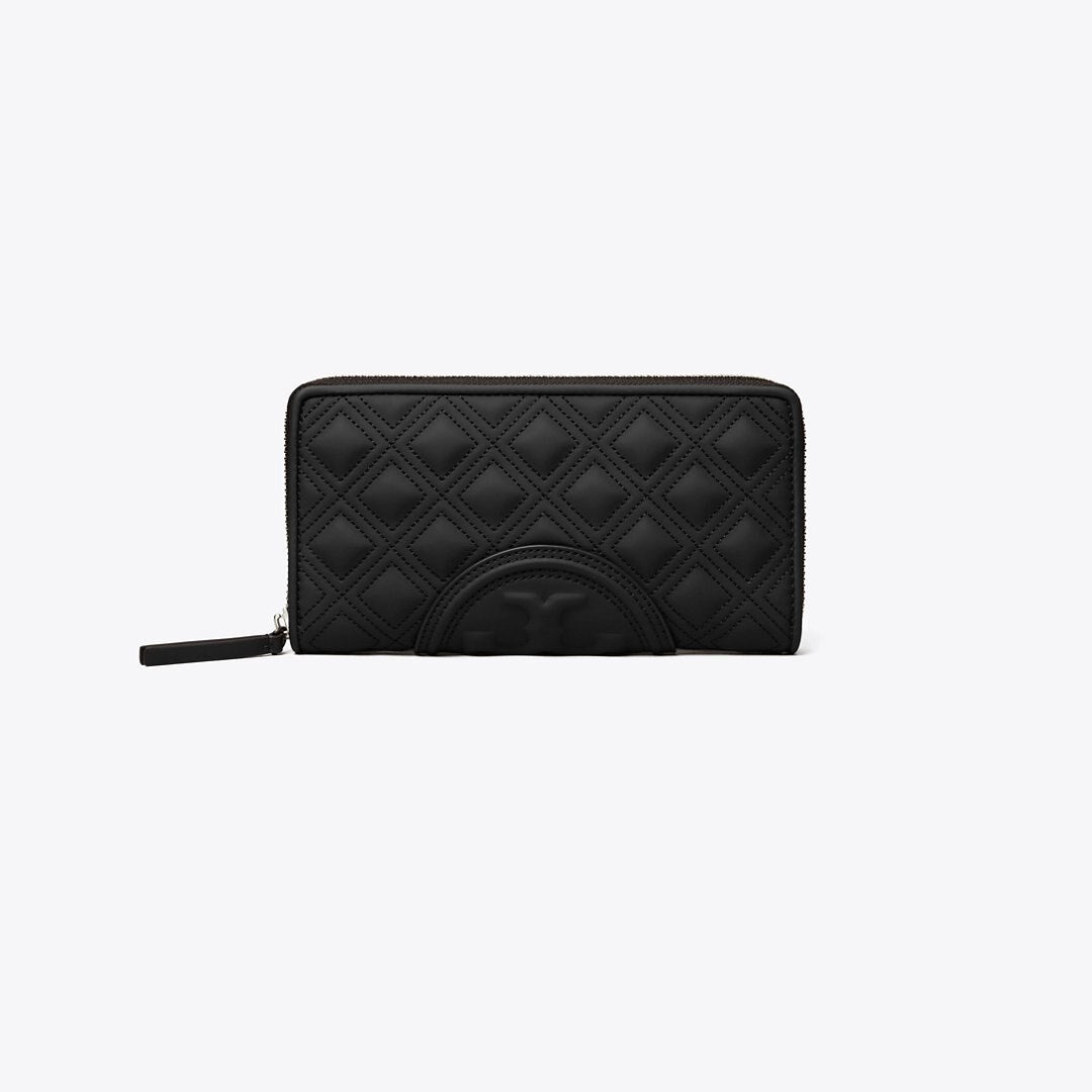 Tory Burch Fleming Soft Matte Zip Continental Wallet Black