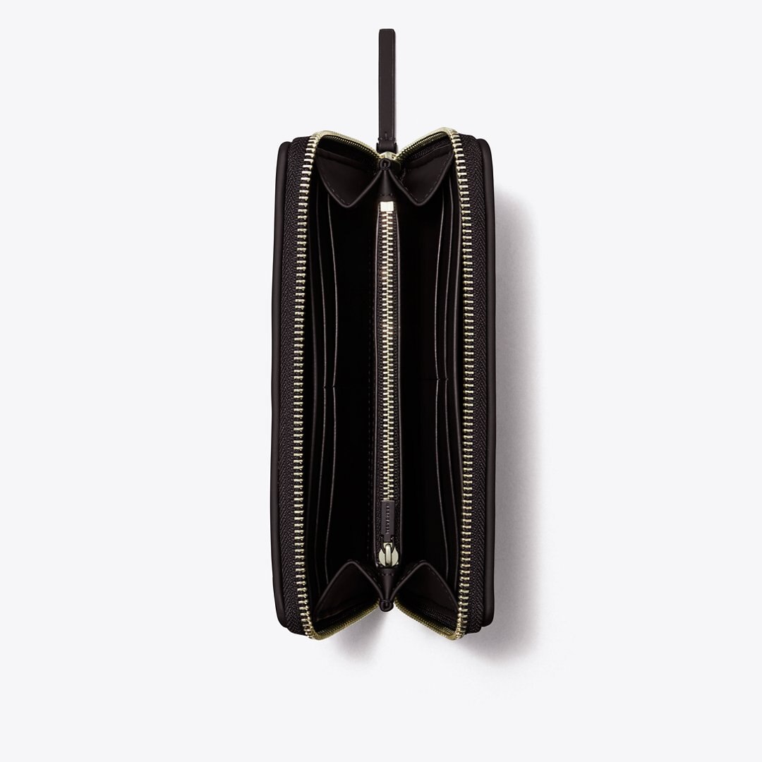Tory Burch Fleming Soft Matte Zip Continental Wallet Black