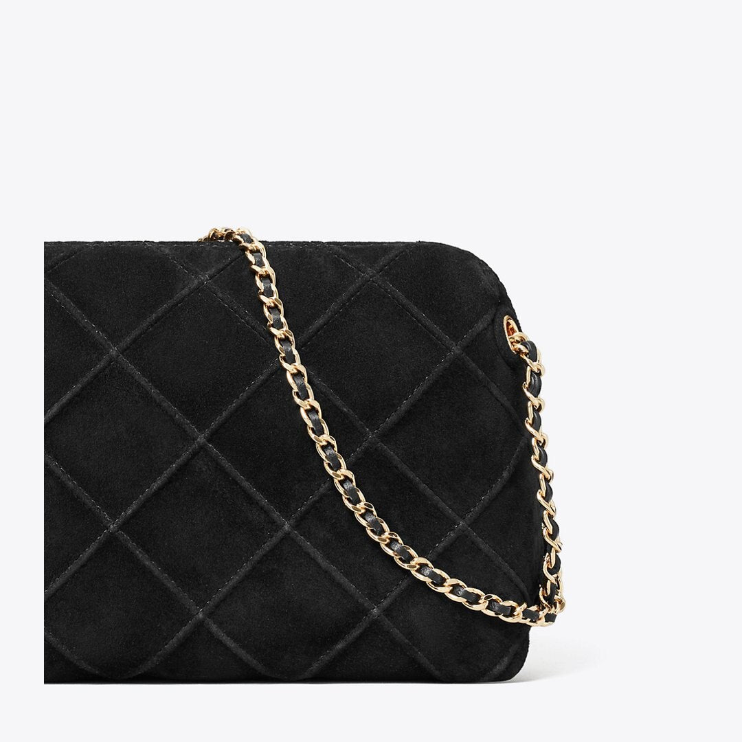 Tory Burch Fleming Soft Suede Crossbody Bag Black