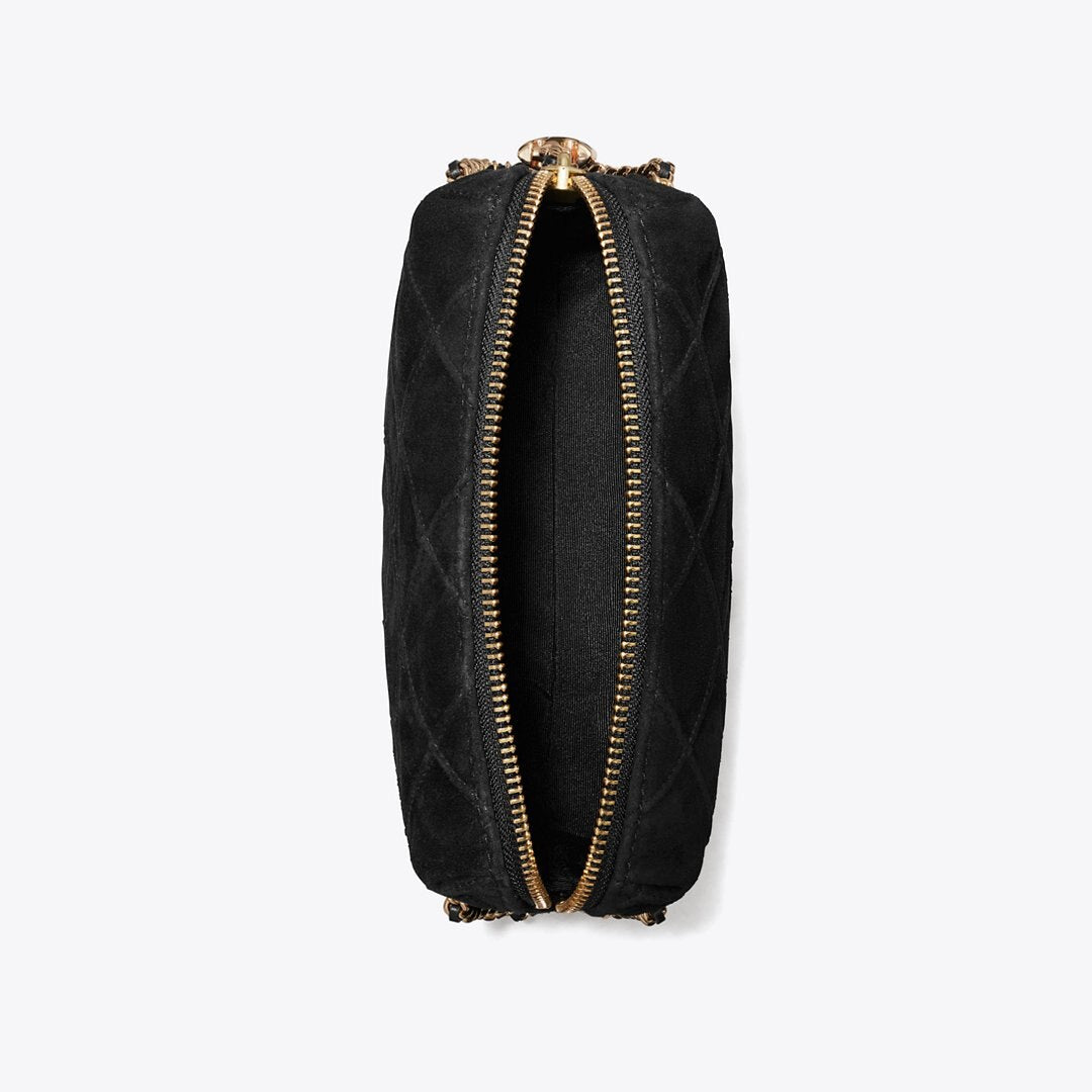 Tory Burch Fleming Soft Suede Crossbody Bag Black