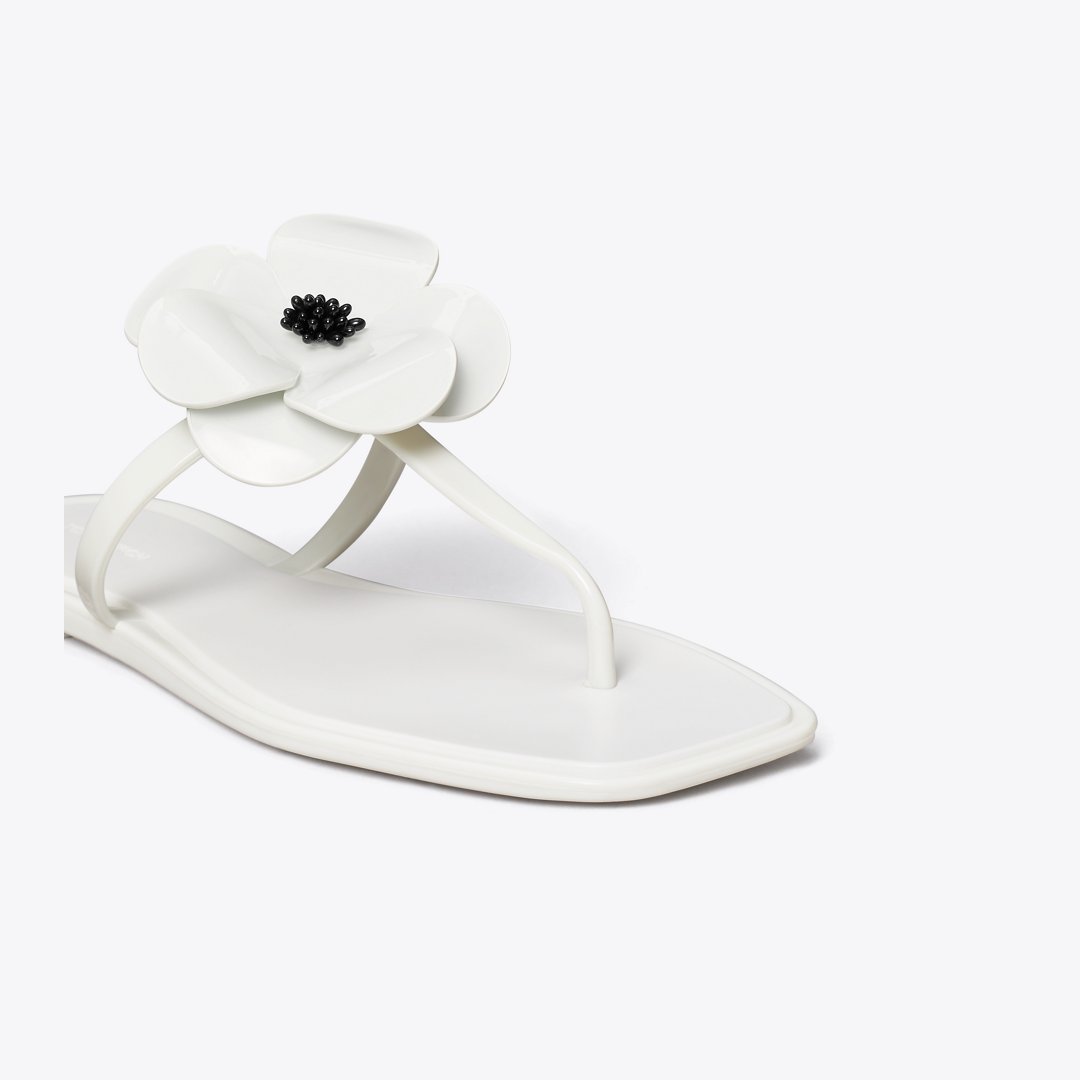 Tory Burch Flower Jelly Sandal OFF WHITE