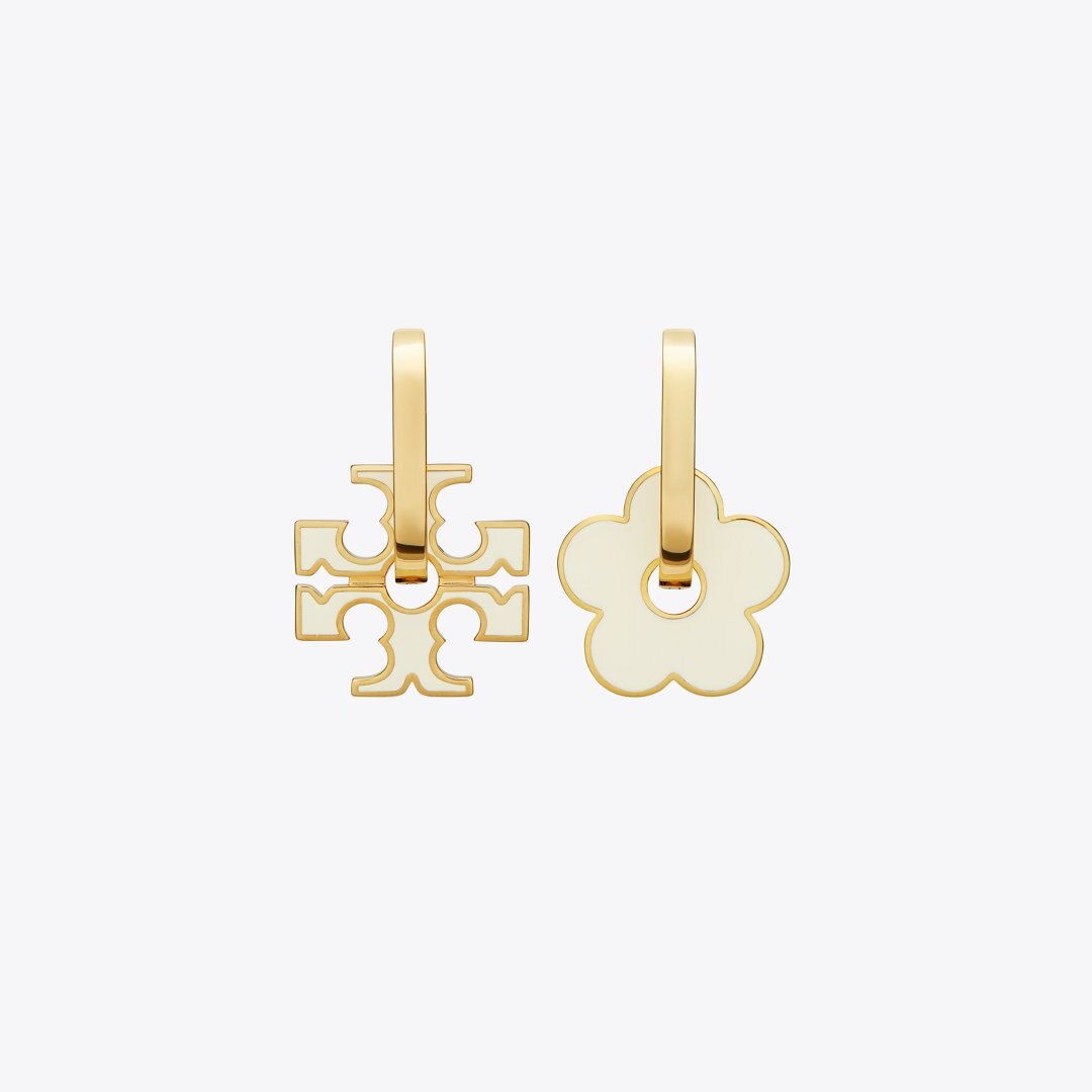 Tory Burch Forget Me Not Charm Earrings Tory Gold / Ivory