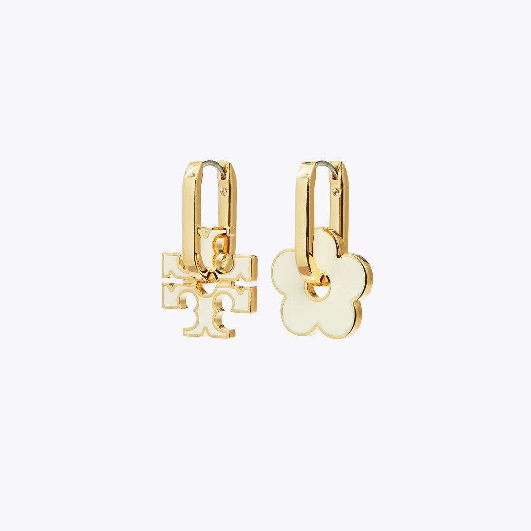Tory Burch Forget Me Not Charm Earrings Tory Gold / Ivory