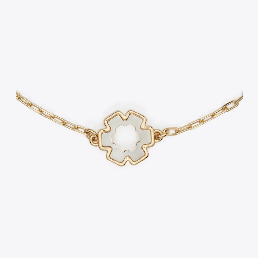Tory Burch Forget Me Not Hex Bracelet Tory Gold / Mother of Pearl