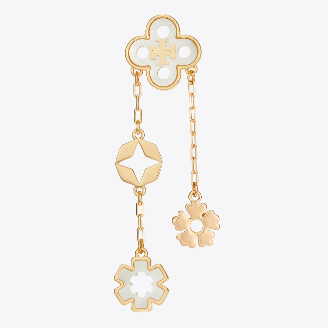 Tory Burch Forget Me Not Linear Earrings Tory Gold / Mother of Pearl