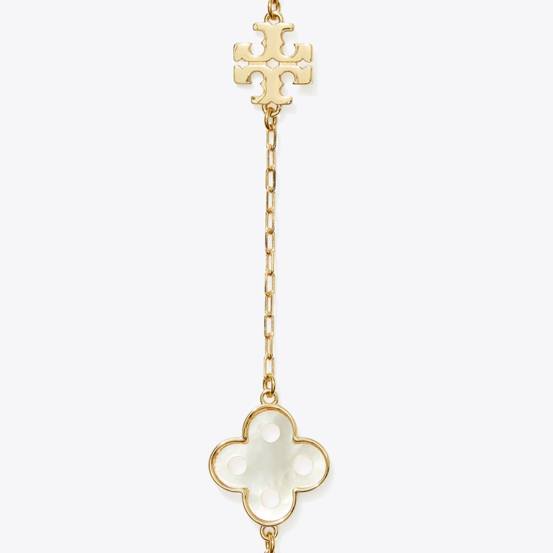 Tory Burch Forget Me Not Long Necklace Tory Gold / Mother of Pearl