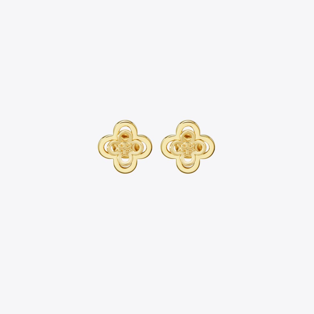 Tory Burch Forget Me Not Stacked Stud Earrings Tory Gold