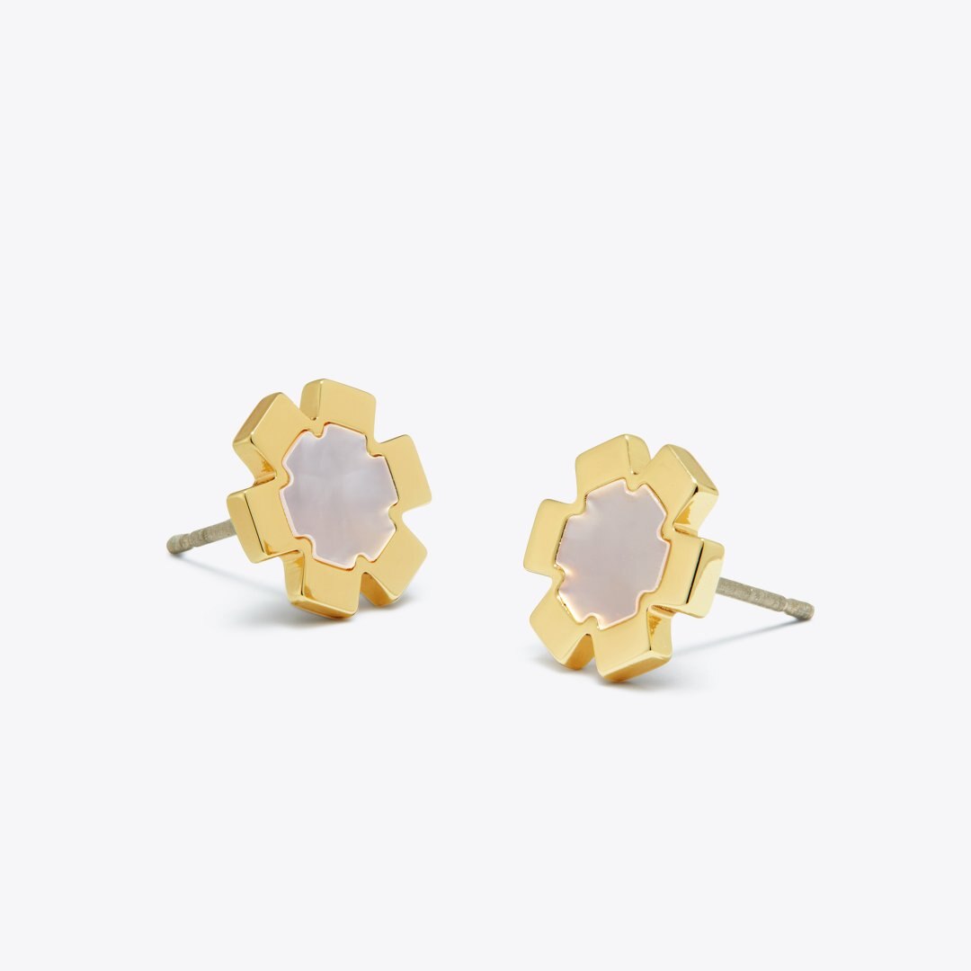 Tory Burch Forget Me Not Stud Earrings Tory Gold / Mother of Pearl