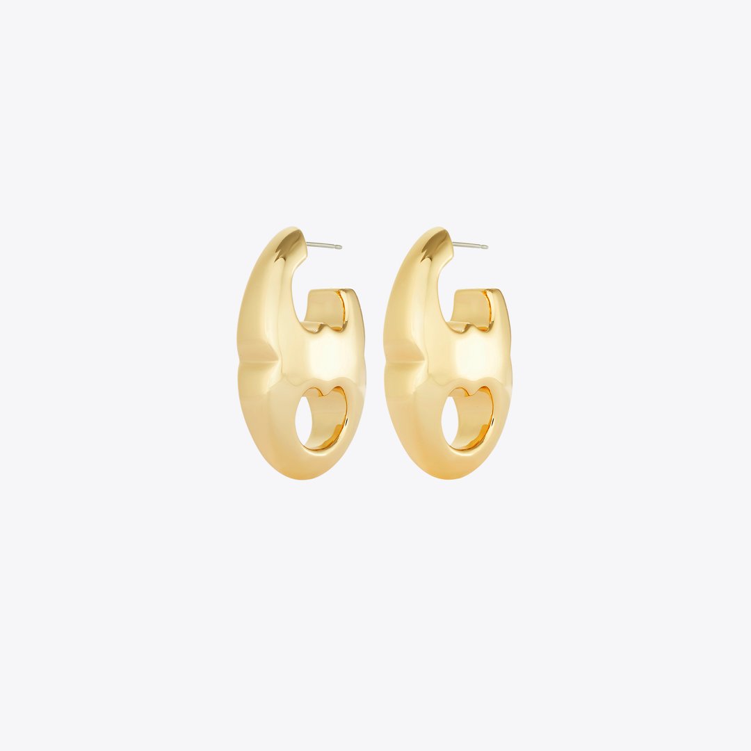 Tory Burch Gemini Link Earrings Light Brass