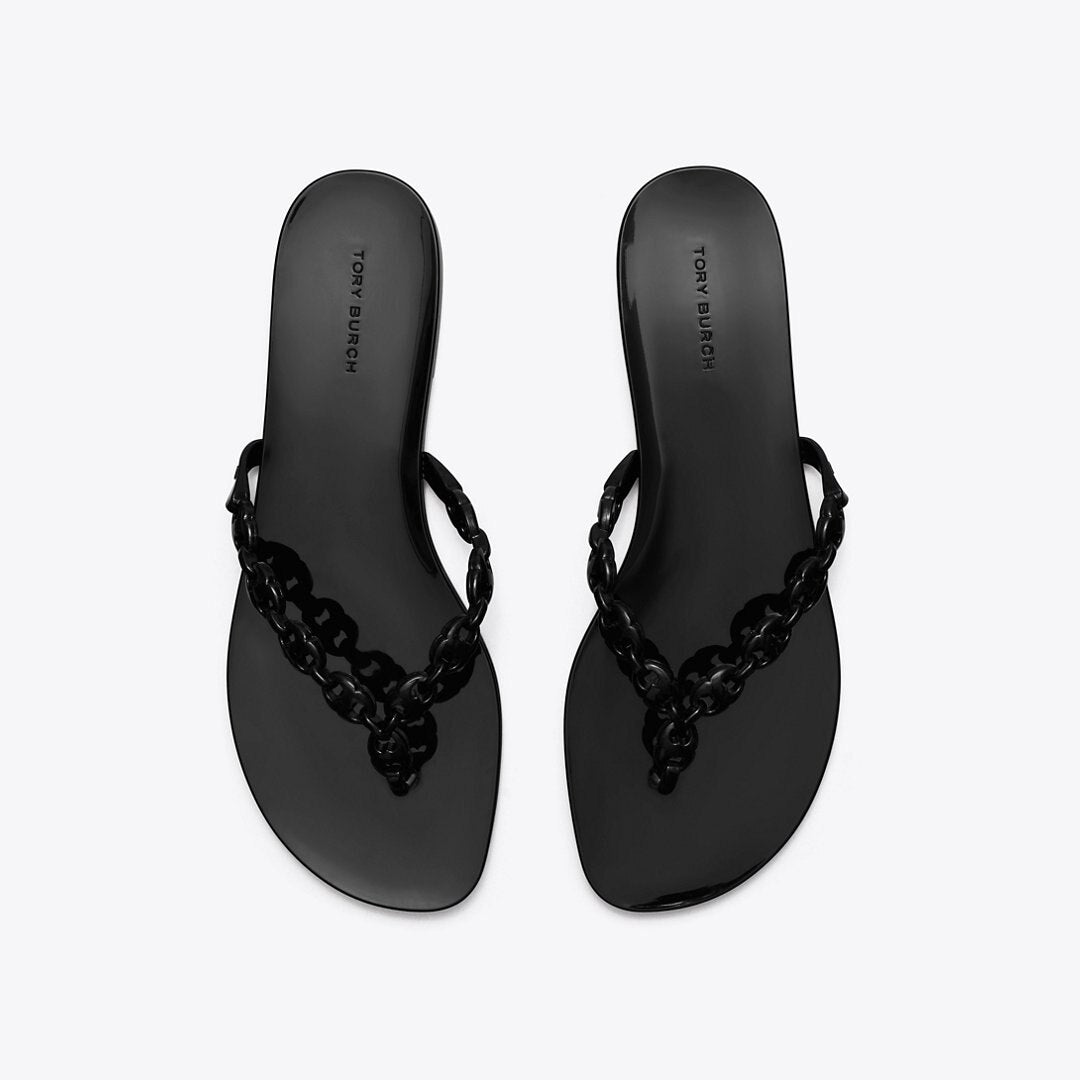 Tory Burch Gemini Link Jelly Flip-Flop BLACK