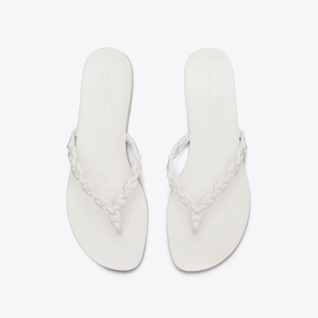 Tory Burch Gemini Link Jelly Flip-Flop WHITE