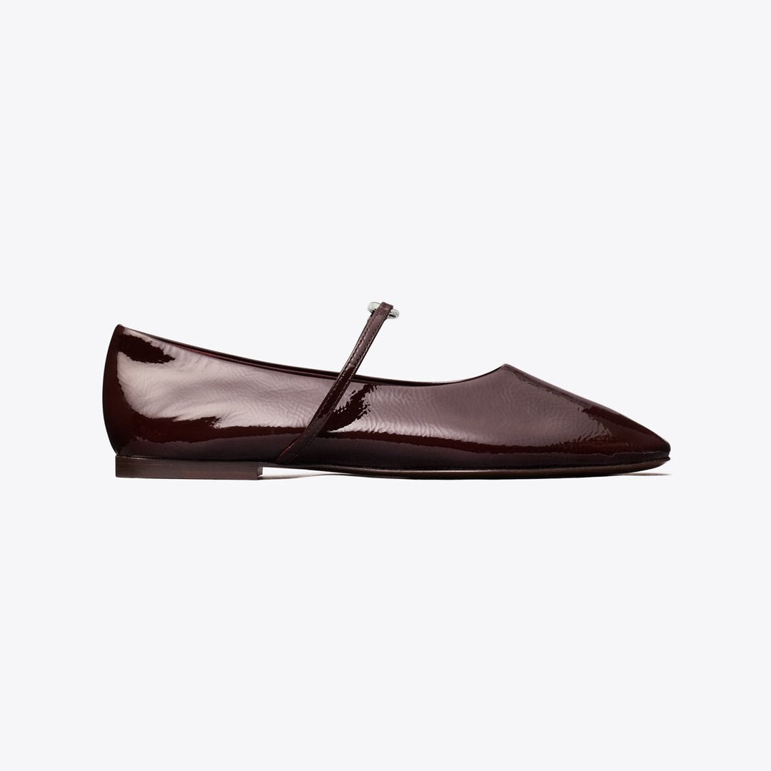 Tory Burch Gemini Link Mary Jane PLUM / SILVER