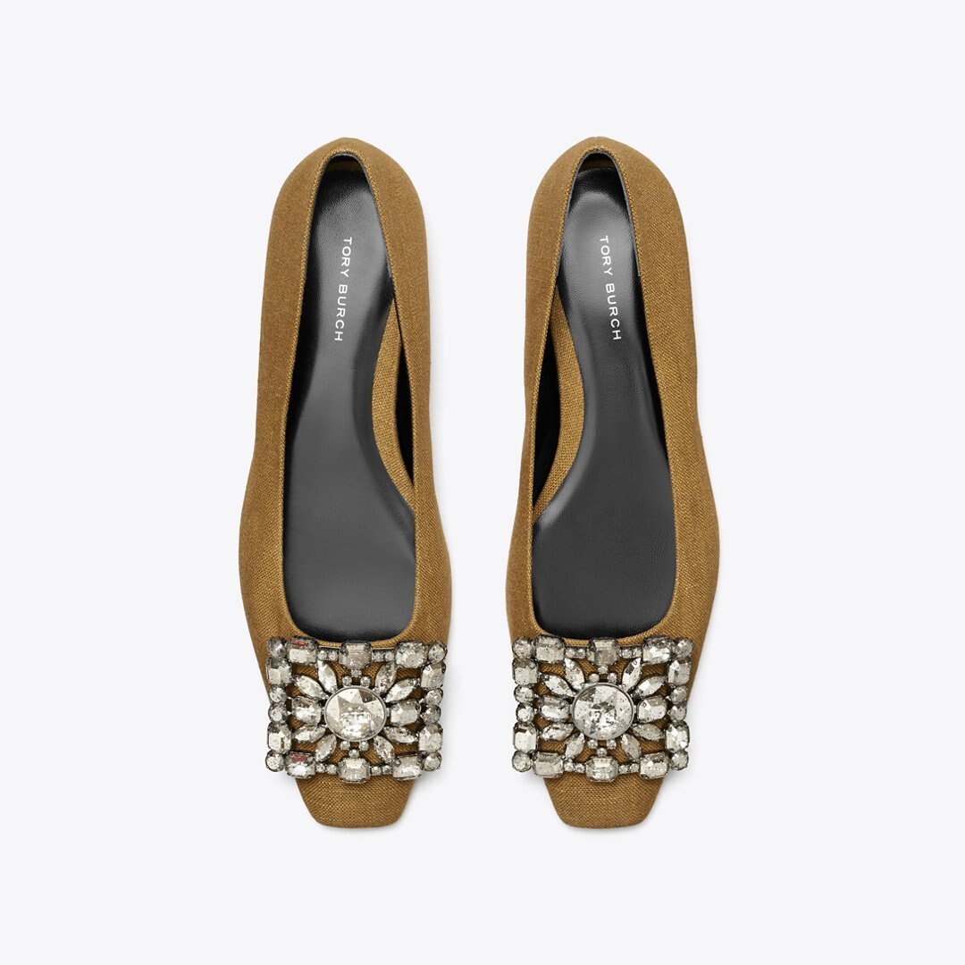 Tory Burch Georgia Crystal Ballet GOLDEN OCHRE