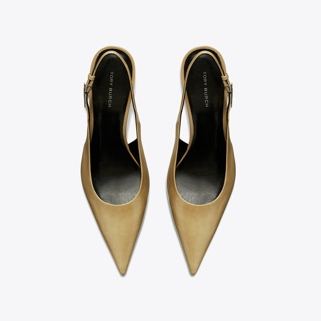 Tory Burch Gigi Slingback Wedge BURNT HONEY