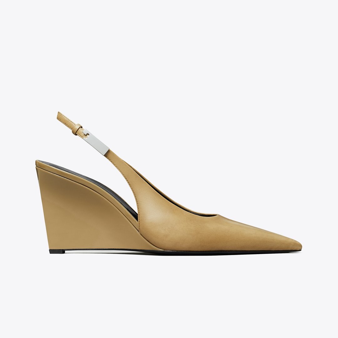 Tory Burch Gigi Slingback Wedge BURNT HONEY