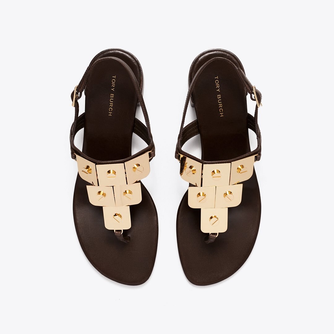 Tory Burch Gladiator Capri Heeled Sandal DARK COCOA