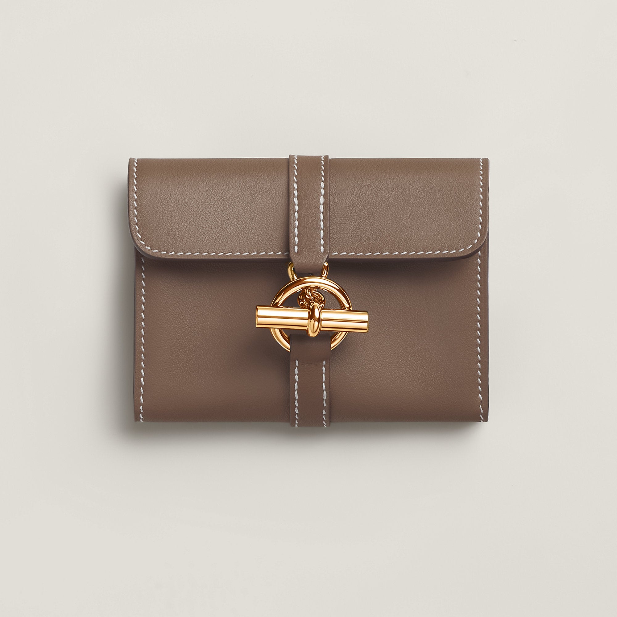 Hermes Glenan Compact Wallet Toupe