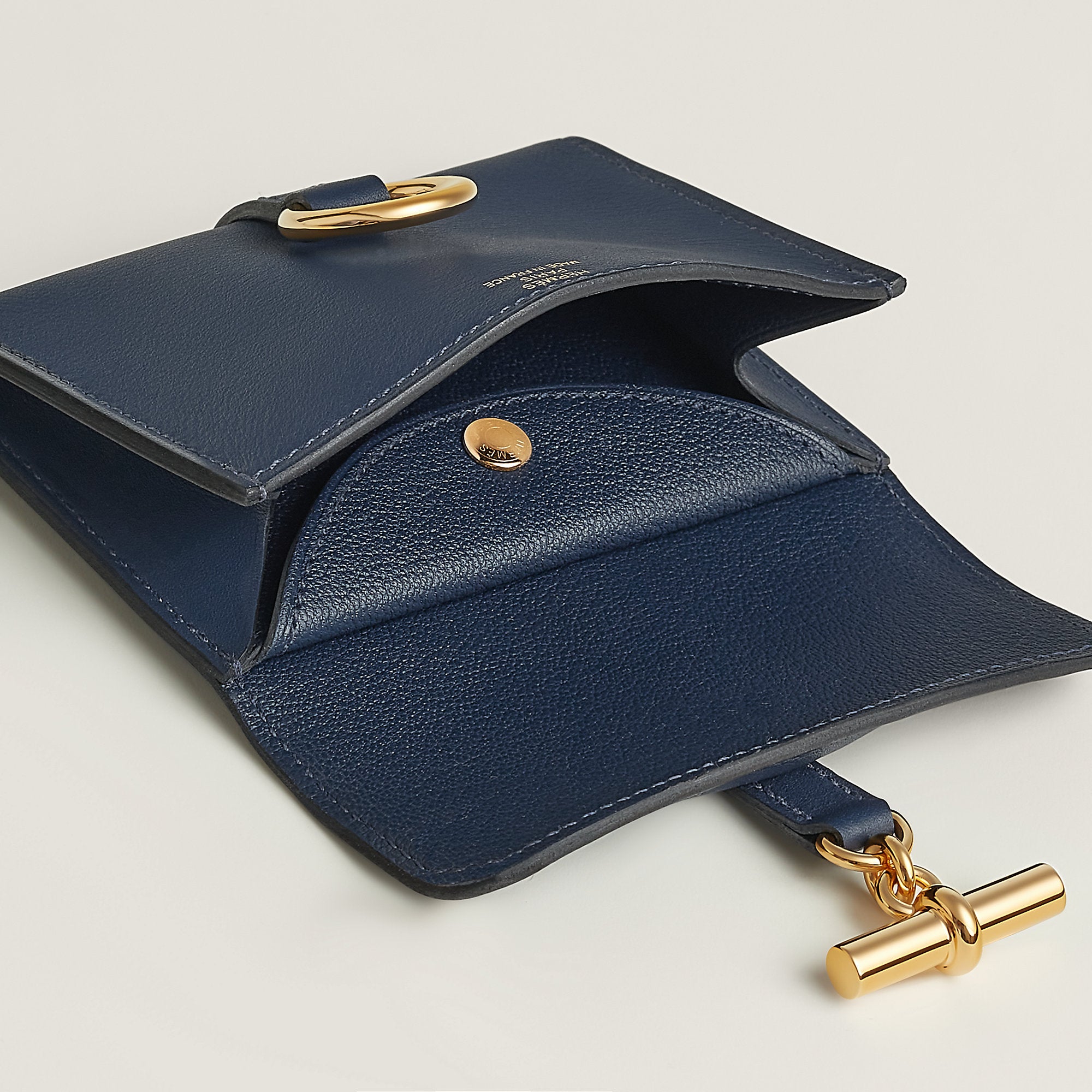 Hermes Glenan Compact Wallet Navy