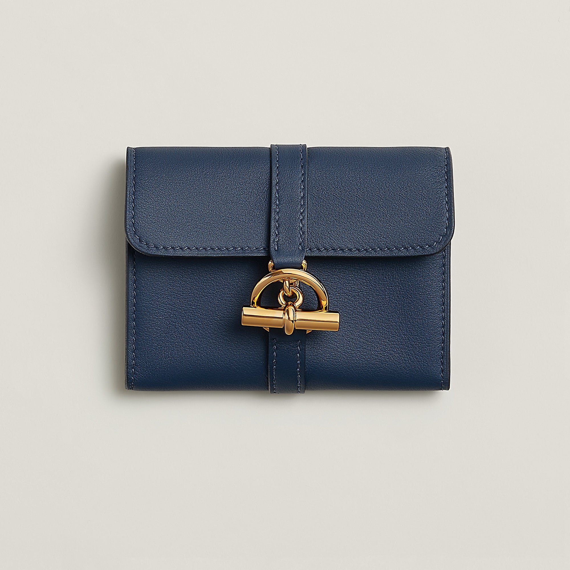 Hermes Glenan Compact Wallet Navy